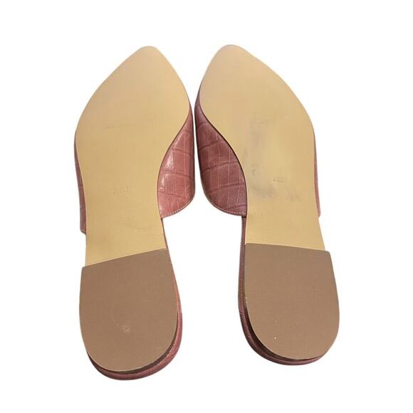 LOFT Women's Pink Crocodile Embossed Pointed Toe Mules Size 8.5 - Picture 7 of 9